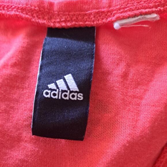 Adidas Peach / Orange Graphic Scoop Neck Racerback Muscle Tee / Top - M - Picture 5 of 10